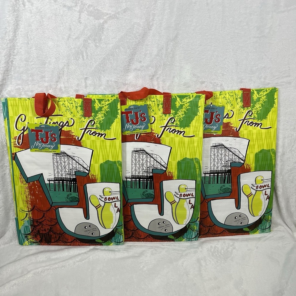 Trader Joe's New Jersey Reusable Bags Set Of 3